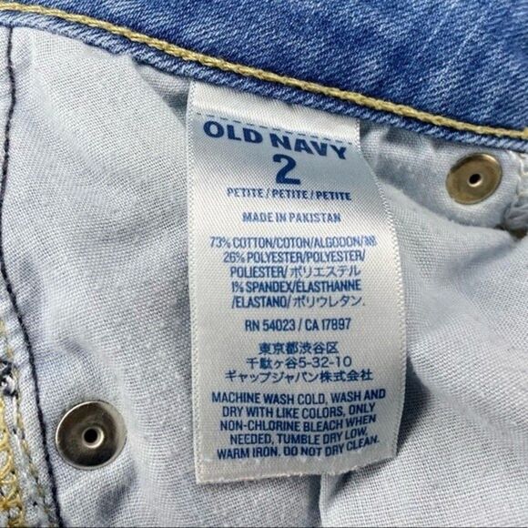 Old Navy Jeans Women’s 2P Blue Skinny Denim Distressed Rockstar Stretch Petite - Picture 9 of 9